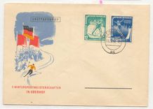 East Germany GDR 1952 Mid 298-9 FDC 1st Ski day (letter over)