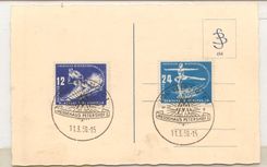 East germany GDR winter sport one card Messehaus Petersof 11 3 50 (ski ice skating)