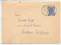 Germany 30 pfg to California 28 11 1951 (letter cover)