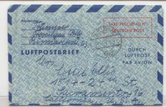 Germany AlS LF 4 aerogram air letter used 30 10 50 (postal entirety stationary)