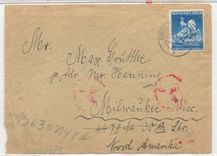 Mid Germany 1941 771 one cover censor one back (letter cover Wien tor zum Sudposten stamp horse horse)