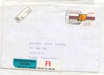 Spain cover with New Zealand registry Modern label uses (Spain letter)