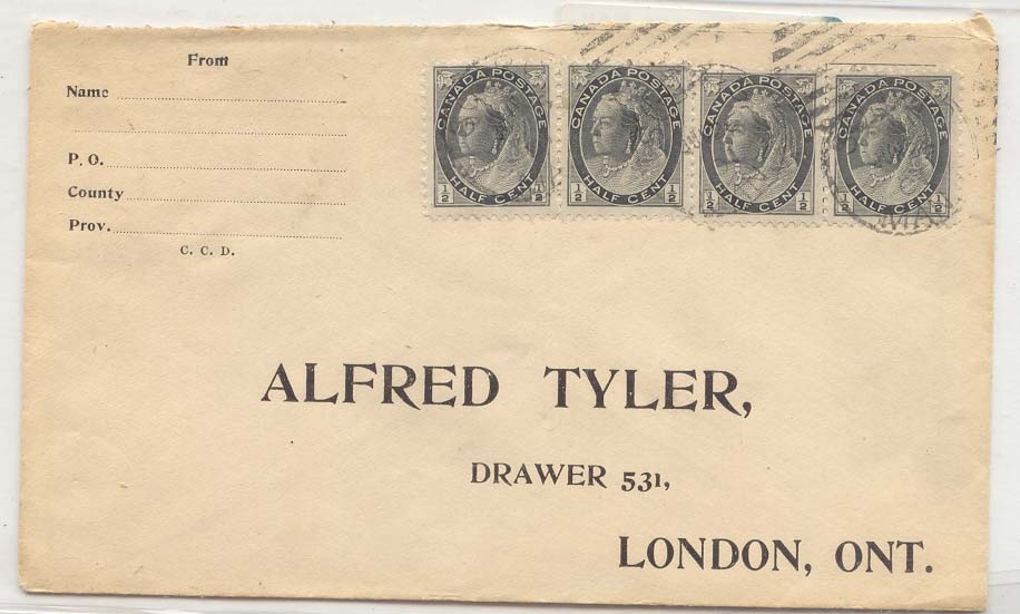 Canada #74 1st class mail (cover lettre)