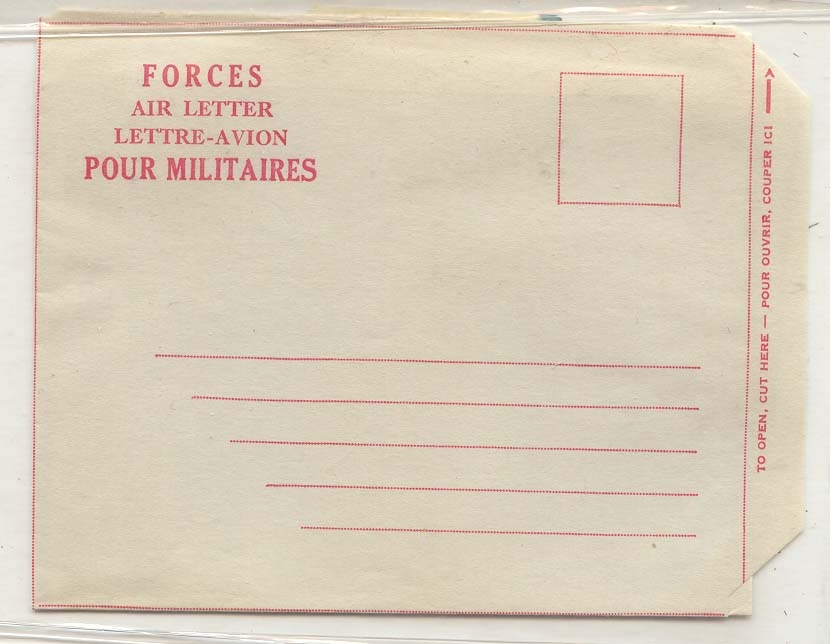 Canada Military forces Aerogram Formular (whole postal stationary air letter)