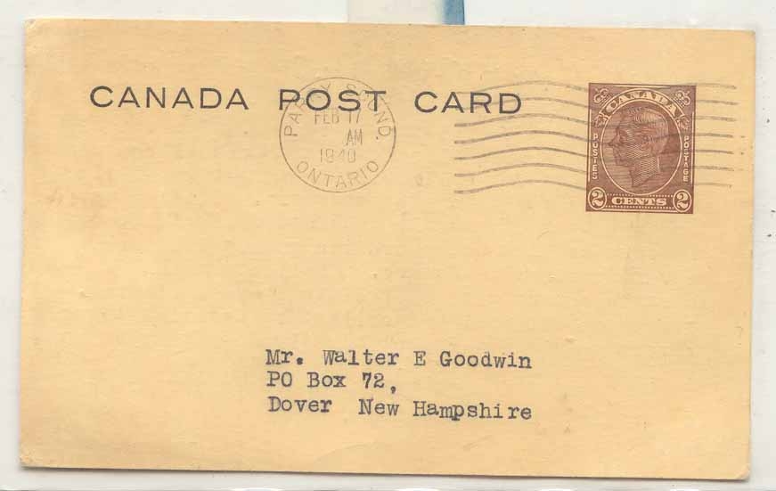 Canada P68b stationary 1940 (entier postal)