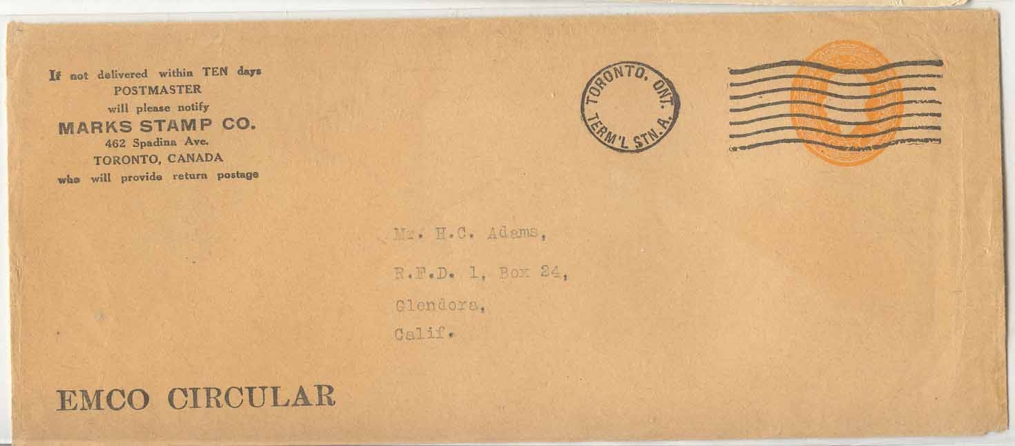 Canada PTPO envelope also precancel only Sacktype EM 512 40 (staionary entier postal)
