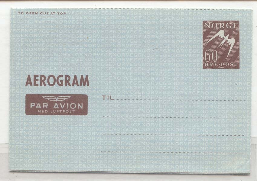 Norway Aerogram AlS air letter 2 MINT (Norge Norveg statiionary whole postal)