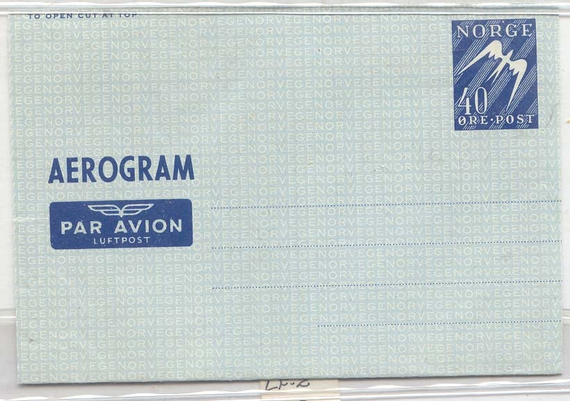 Norway Aerogram aerogramme AlS 4 MINT(Norge Norveg statiionary entier postal)
