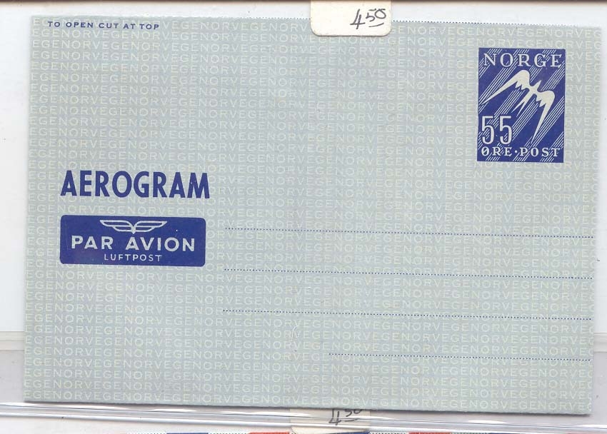 Norway Aerogram air letter LF 6 MINT (postal Norge Norway statiionary whole)