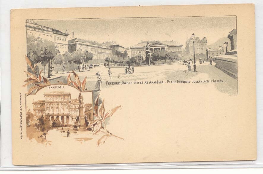 Hunguray Hungary #19 stationary with view Akademia Ferencz Joksef for the third time Az Akademia François Joseph (whole stationary)