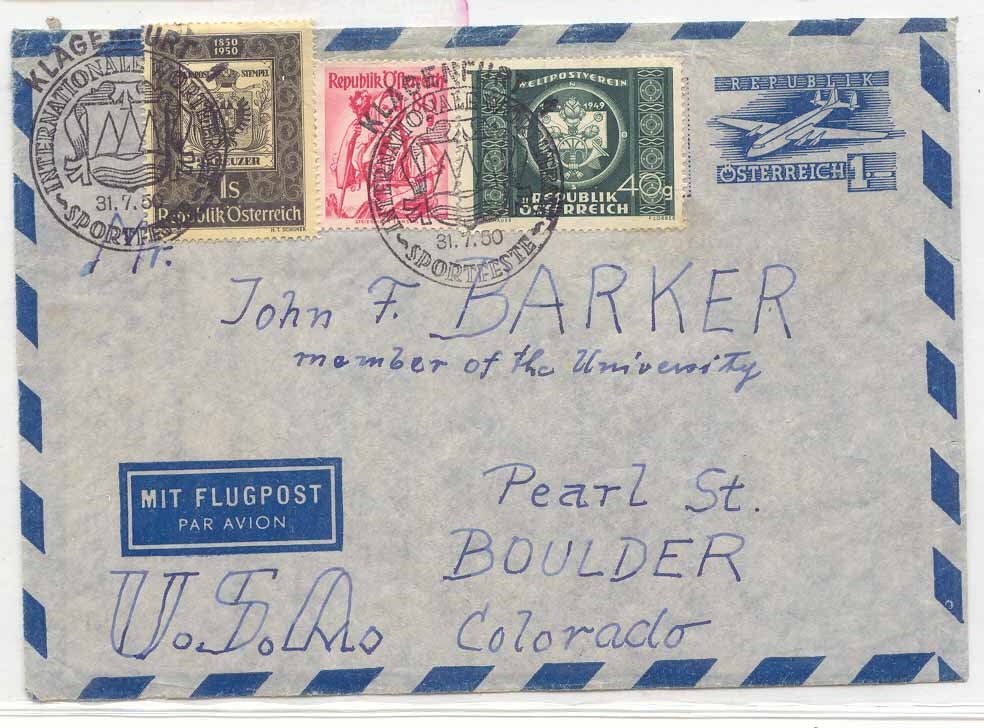 Austria 1950 mail to US interantional rate scarce aerogram aerogramme (osterreich stationary entier autriche)