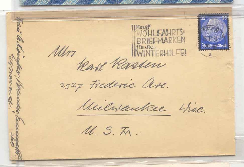 Germany 1934 Hindenburg memorial issue (lettre briefe allemagne)
