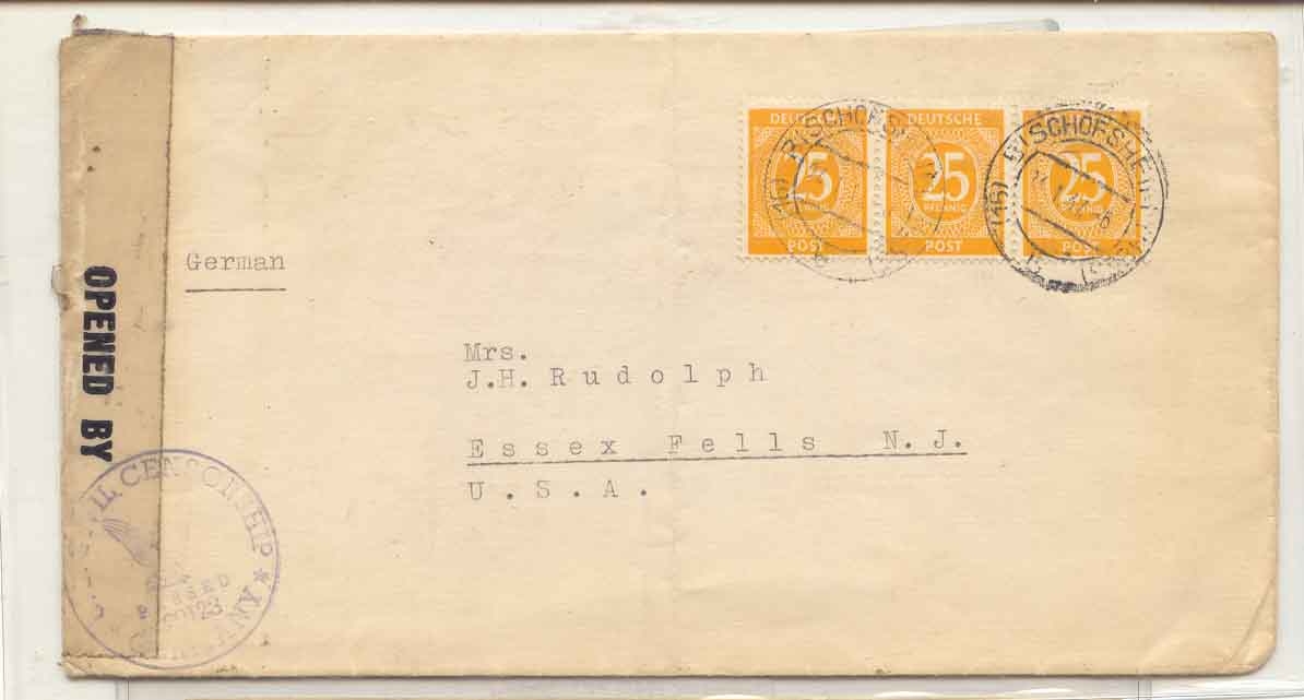 Germany 1947 civilian censor (Germany letter)