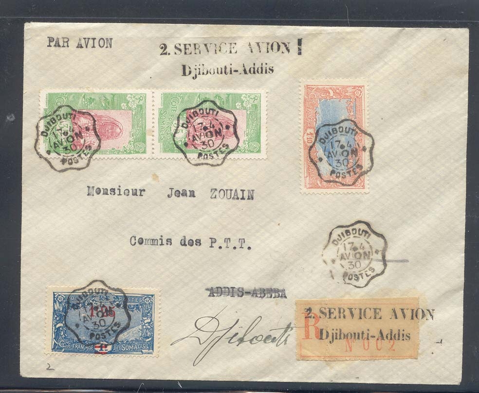 Dimension of Somalis Vol Djibouti Addis Ababa of the 17 4 1930 (1st flight letter)